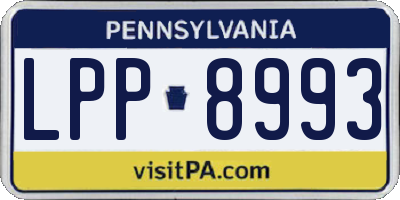 PA license plate LPP8993