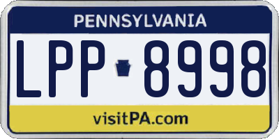 PA license plate LPP8998