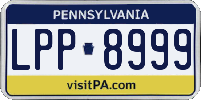 PA license plate LPP8999