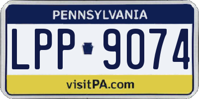 PA license plate LPP9074