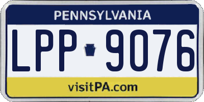 PA license plate LPP9076