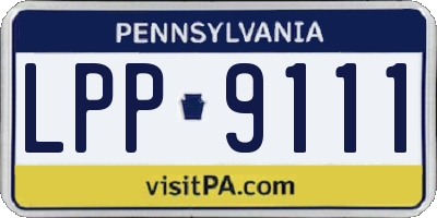 PA license plate LPP9111