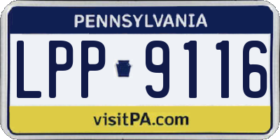 PA license plate LPP9116