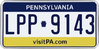 PA license plate LPP9143