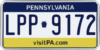 PA license plate LPP9172