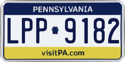 PA license plate LPP9182