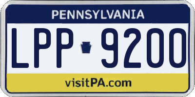 PA license plate LPP9200