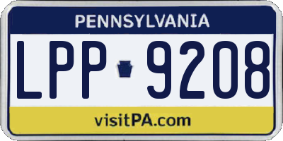PA license plate LPP9208