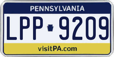 PA license plate LPP9209