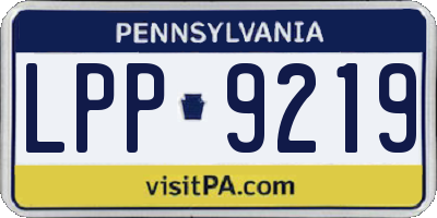 PA license plate LPP9219