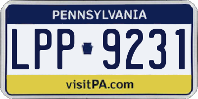PA license plate LPP9231