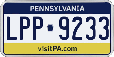 PA license plate LPP9233