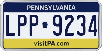 PA license plate LPP9234
