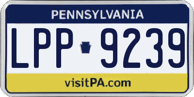 PA license plate LPP9239