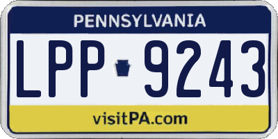 PA license plate LPP9243