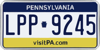 PA license plate LPP9245