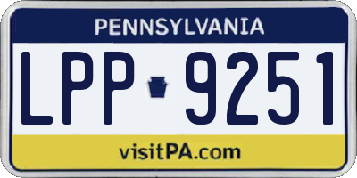 PA license plate LPP9251