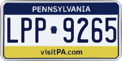 PA license plate LPP9265
