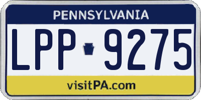 PA license plate LPP9275