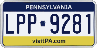 PA license plate LPP9281