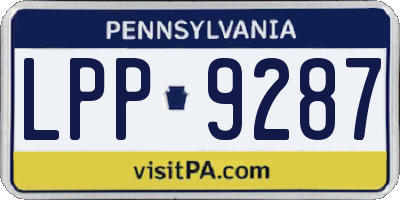 PA license plate LPP9287
