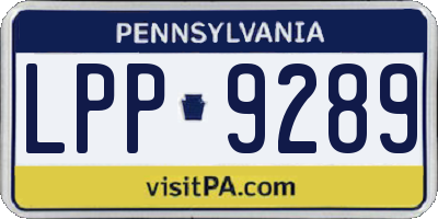 PA license plate LPP9289