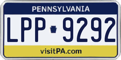 PA license plate LPP9292