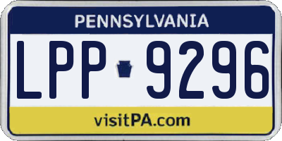 PA license plate LPP9296
