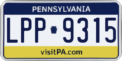 PA license plate LPP9315