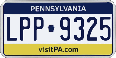 PA license plate LPP9325