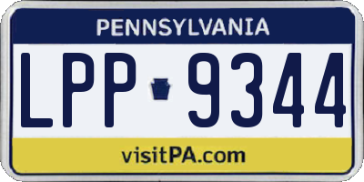 PA license plate LPP9344