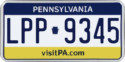 PA license plate LPP9345