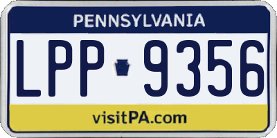 PA license plate LPP9356