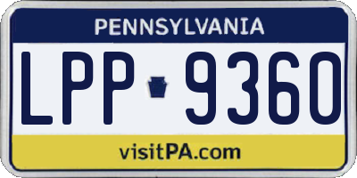 PA license plate LPP9360