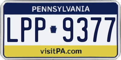 PA license plate LPP9377