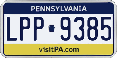 PA license plate LPP9385