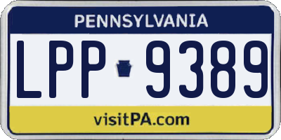 PA license plate LPP9389