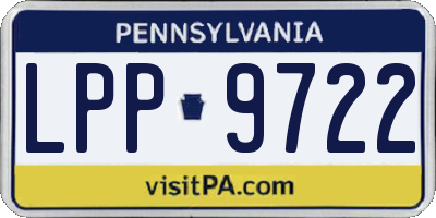 PA license plate LPP9722