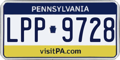 PA license plate LPP9728
