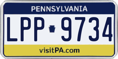 PA license plate LPP9734