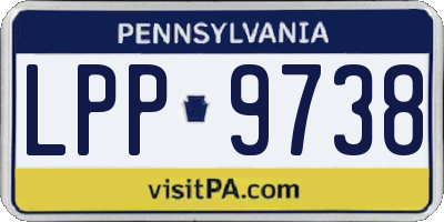 PA license plate LPP9738