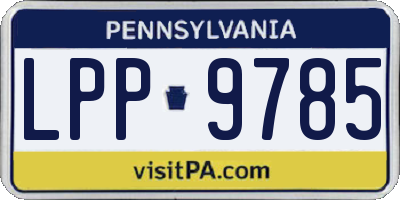 PA license plate LPP9785
