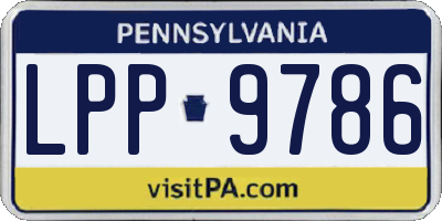 PA license plate LPP9786