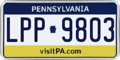 PA license plate LPP9803