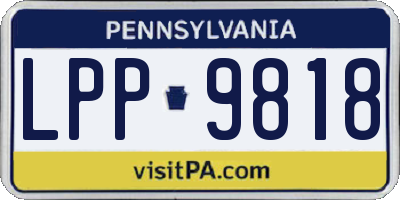 PA license plate LPP9818
