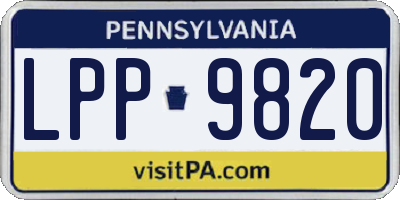 PA license plate LPP9820