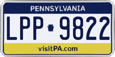 PA license plate LPP9822