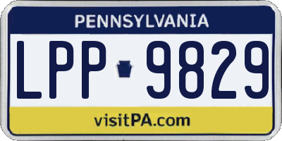 PA license plate LPP9829