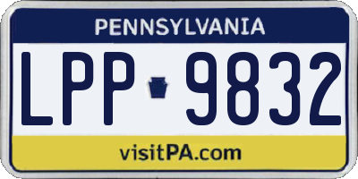 PA license plate LPP9832