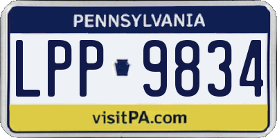 PA license plate LPP9834